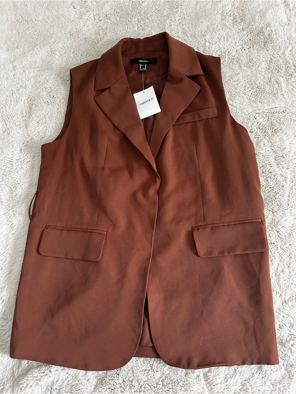 Forever 21 Rust-Toned Sleeveless Blazer Vest - Picture 1 of 3
